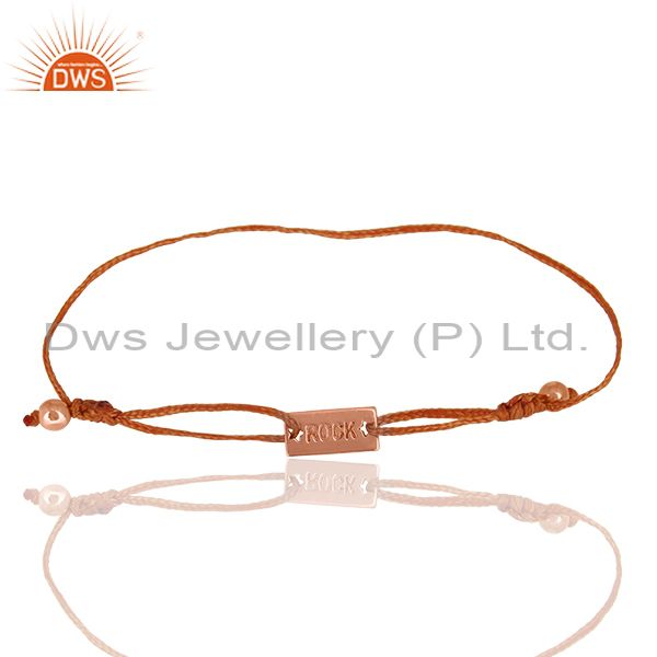 Exporter Handmade 925 Silver Rose Gold Plated Adjustable Bracelet Wholesale