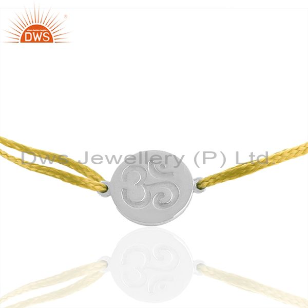 Exporter Adjustable Yellow Thread White 925 Sterling Silver Bracelet Wholesale