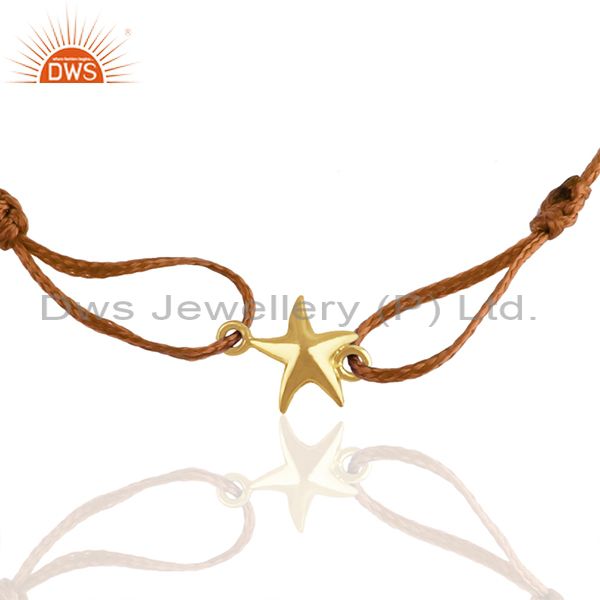 Exporter Sterling Silver Gold Plated Star Charm Adjustable Bracelet Wholesale