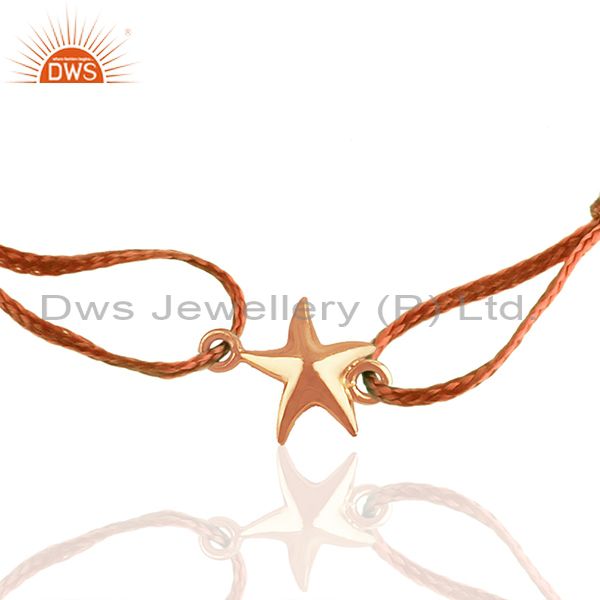 Exporter 14k Rose Gold Plated Silver Luck Star Charm Unisex Bracelet Supplier