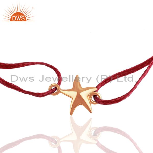 Exporter Rose Gold Plated 925 Silver Star Charm Macrame Bracelet Manufacturer