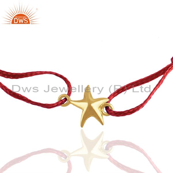 Exporter Handmade Star Charm Gold Plated Silver Thread Bracelet Manufacturer