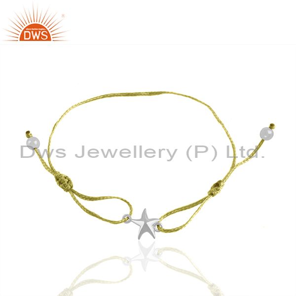 Exporter White Rhodium Plated 925 Silve Star Charm Bracelet Manufacturer
