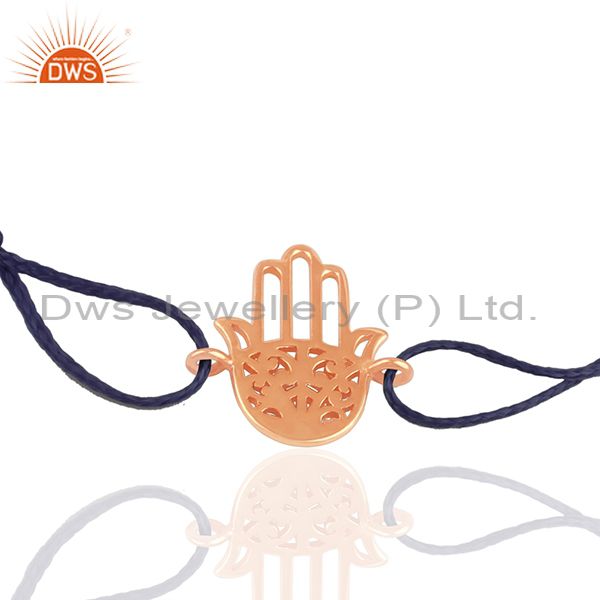 Exporter Rose Gold Plated Plain Silver Hamsa Hand Bracelet Jewelry Manufacturer