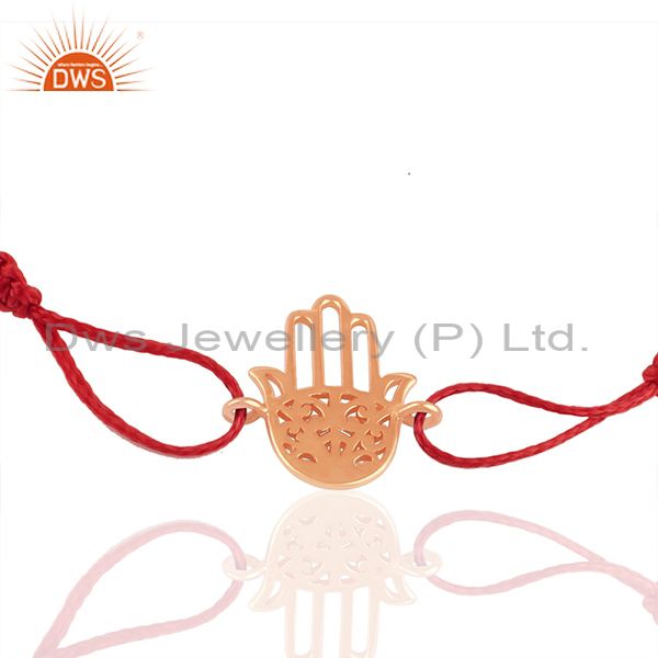 Exporter 925 Plain Silver Rose Gold Plated Hamsa Hand Charm Bracelet Suppliers