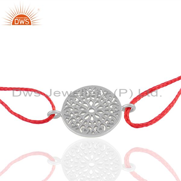 Exporter Handmade White Rhodium Plated Plain Silver Charm Bracelet Manufacturer