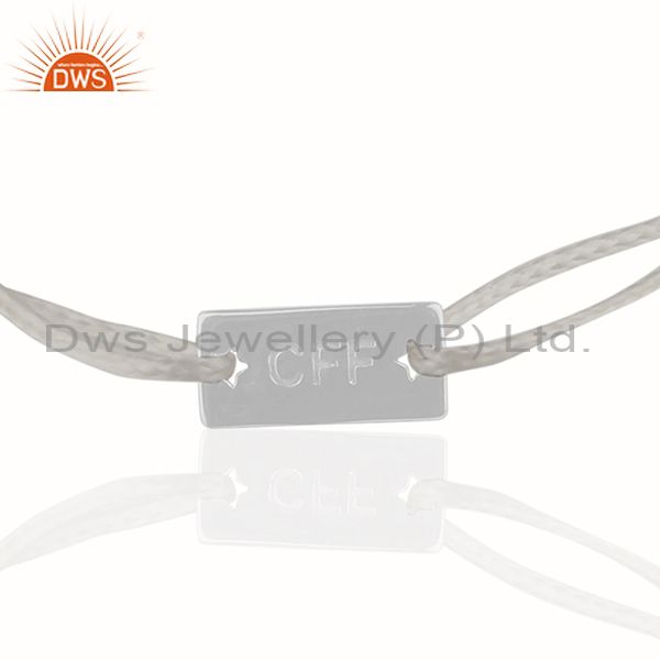 Exporter White Cotton Cord 925 Silver Customized Bracelet Manufacturer India