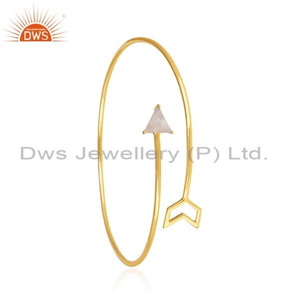 Exporter 18k Gold Plated Sterling 92.5 Silver Arrow Design Cuff Bracelet Manufacturer