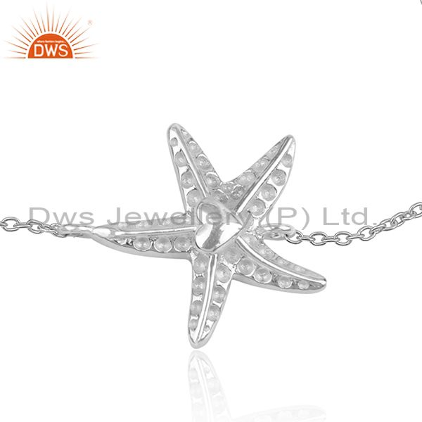 Star fish design 925 sterling fine silver chain bracelet jewelry