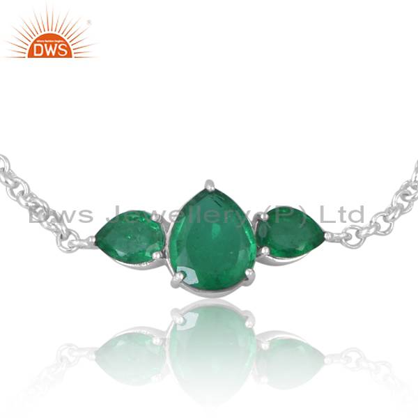 Exquisite Handcrafted Doublet Zambian Emerald Quartz Bracelet