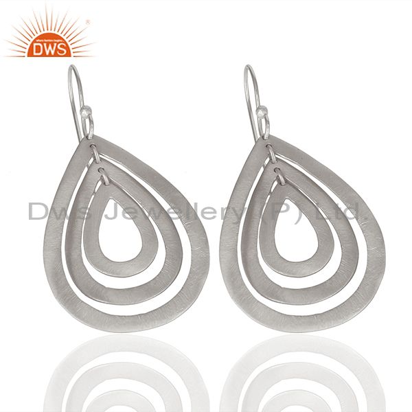 Exporter Handmade Silver Plated Brass Dangle Fashion Earrings Suppliers