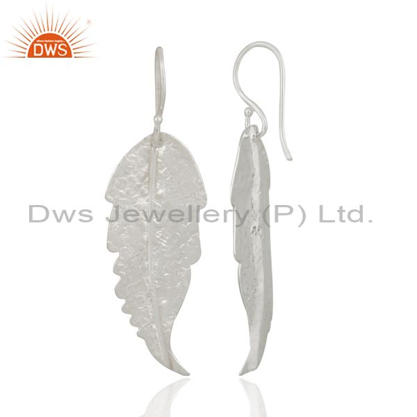 Exporter Indian Handmade 925 Sterling Silver Leaf Designer Dangle Earring For Women