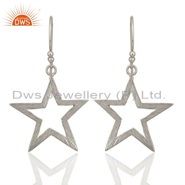 Exporter 925 Sterling Fine Silver Star Design Girls Earring Jewelry Manufacture