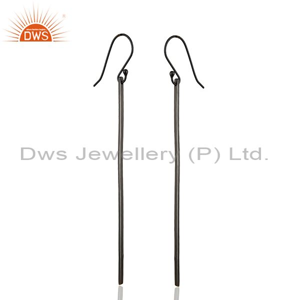 Exporter Black Rhodium Plated 925 Silver Womens Fashion Earrings Manufacturer