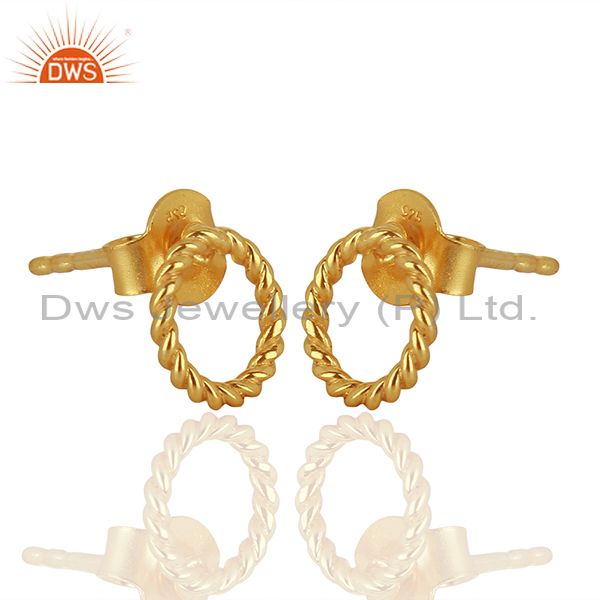 Exporter Handmade Gold Plated 925 Sterling Silver Girls Earrings Supplier