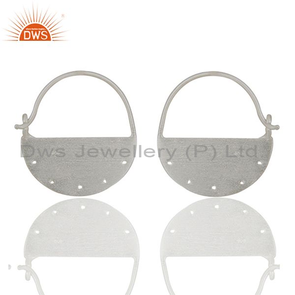 Exporter Solid Plain 925 Sterling Silver Handmade Earrings Jewelry Wholesale