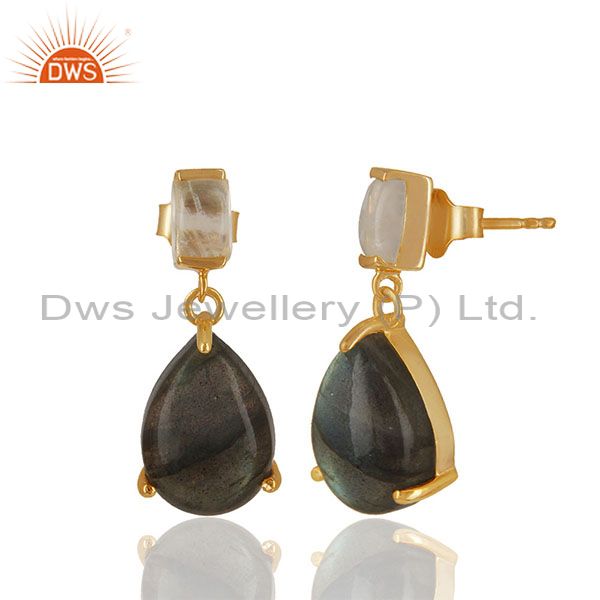 Exporter Handmade Prong Set Multi Gemstone 925 Silver Earrings Wholesale