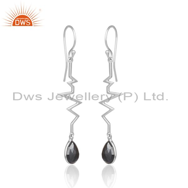 Exporter Hematite Heartbeat Collection Designer Sterling Silver Earring