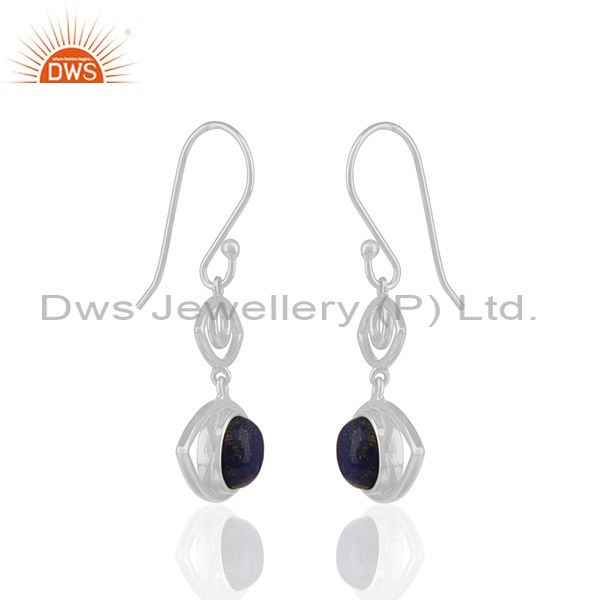 Exporter 92.5 Sterling Silver Lapis Lazuli Gemstone Eye Earrings Wholesale
