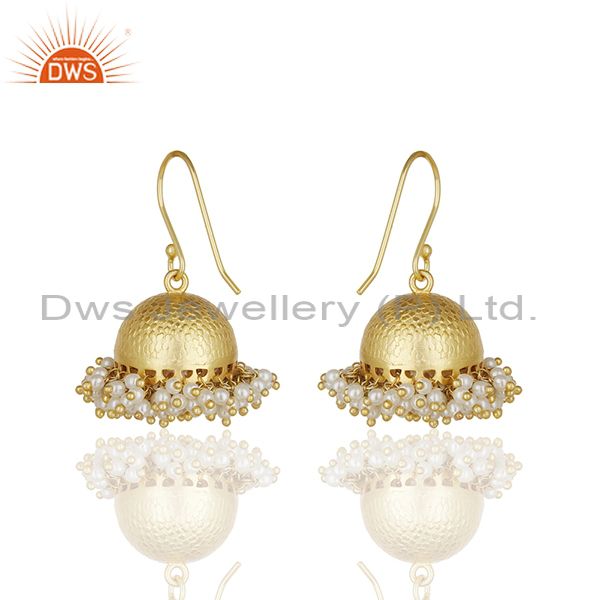 Exporter Indian Handmade 925 Silver Natural Pearl Traditional Earrings Wholesale