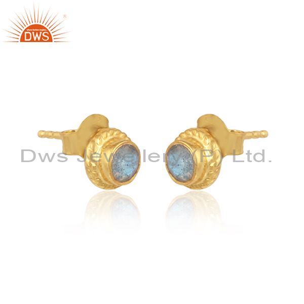 18k gold plated 925 silver designer labradorite gemstone earrings
