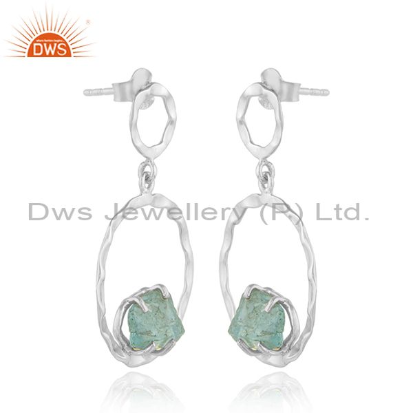 Exporter Apatite Gemstone 925 Sterling Silver Dangle Disc Earrings Jewelry
