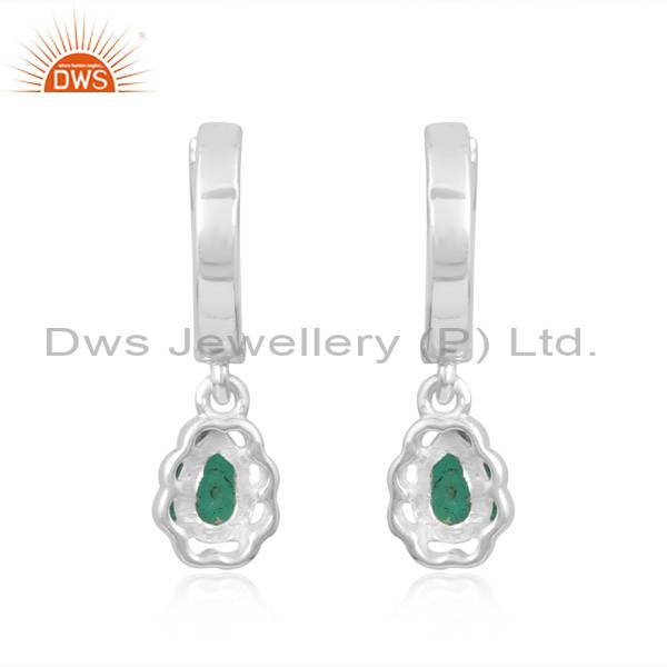 Doublet Zambian Emerald Quartz & CZ Earrings
