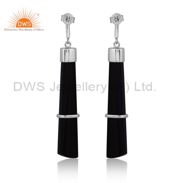 Black Onyx Earrings With Bold Striking Modern Style Black Onyx Earrings with Bold Striking Modern Style