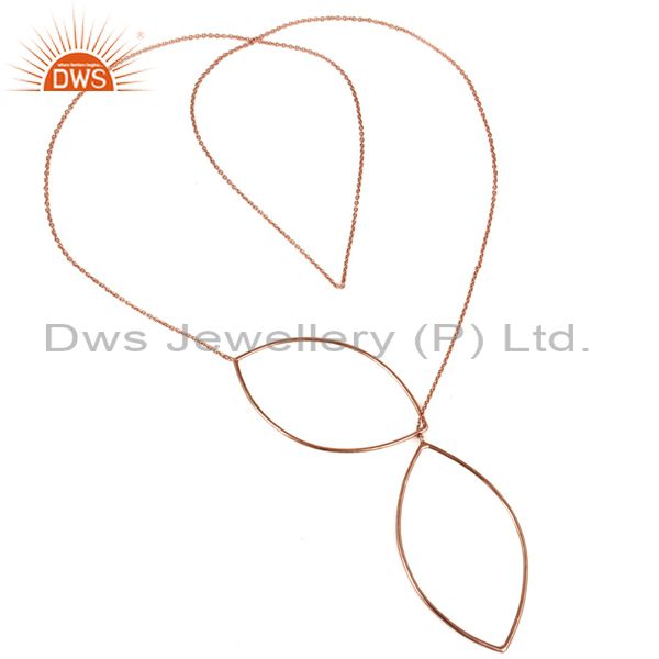 Exporter Rose Gold Plated Solid Sterling Silver Wire Chain Necklace