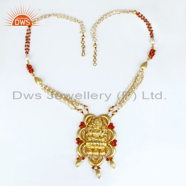 Exporter 18K Yellow Gold Plated 925 Sterling Silver Handmade Hindu God Temple Jewelry