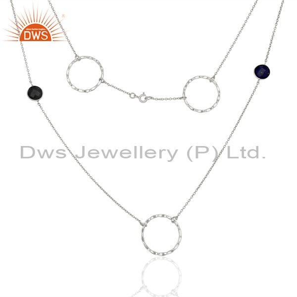 Exporter Handmade Gemstone 925 Sterling Fine Silver Necklace Jewelry Supplier