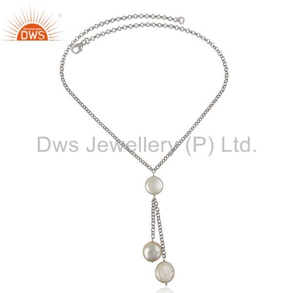 Exporter Natural White Pearl 925 Sterling Silver Chain Pendant Manufacturers