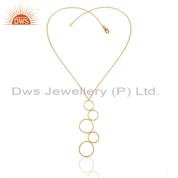 Exporter Circle Design 92.5 Silver Gold Plated Pendant Jewelry Manufacturer