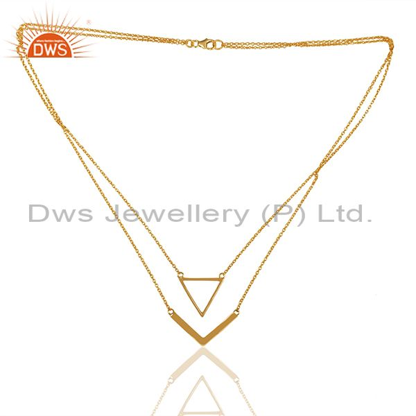 Exporter Handmade Gold Plated 925 Silver Chain Necklace Pendant Wholesale