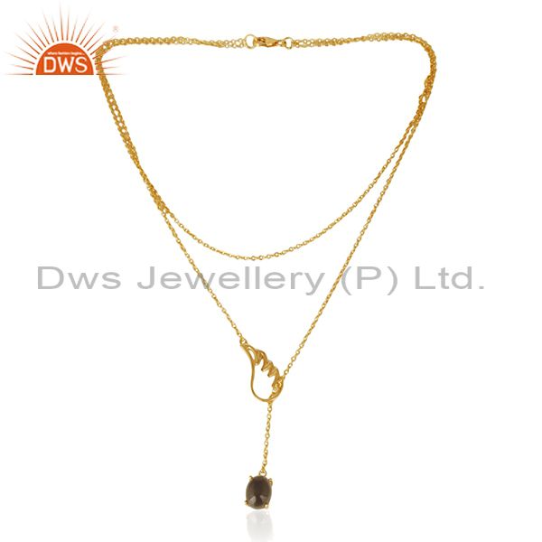 Wholesale 925 Silver Gold Plated Customize Angel Wing Gemstone Necklace Wholesale