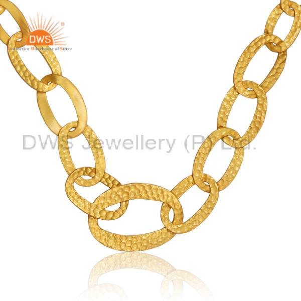 Pendant And Necklace Sterling Silver Gold Vermeil Glamour