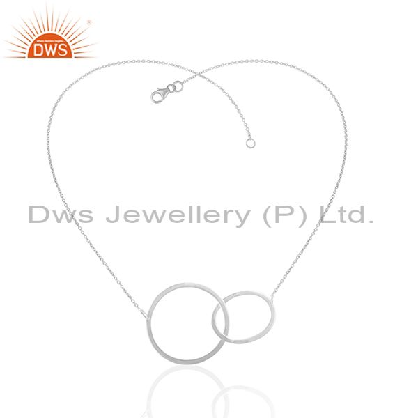 Exporter Multi Circle 925 Sterling Plain Silver Chain Pendant Manufacturers