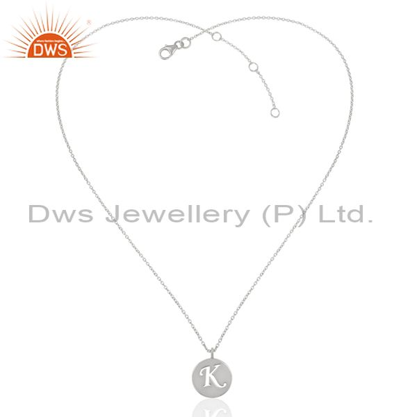 Exporter Handmade 925 Sterling Silver K Alphabet Chain Link Pendant Jewelry