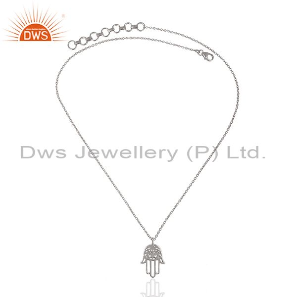 Exporter 925 Sterling Fine Silver Hamsa Charm Chain Pendnat Jewelry Manufacture