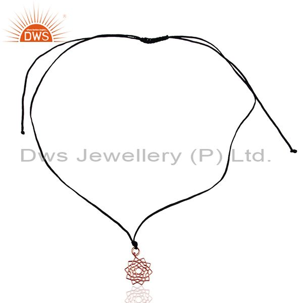 Exporter Sahasrara chakra 925 Sterling Silver Dark Blue Silk Thread Wholesale Jewelry