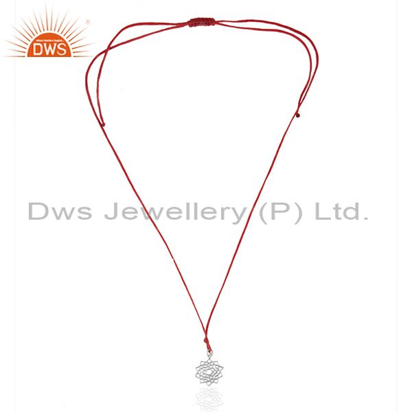 Exporter Red Cord Lucky Plain Silver Charm Pendant Jewelry Manufacturers