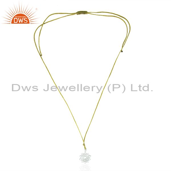 Exporter White Sterling Plain Silver Yellow Macrame Pendant Manufacturers