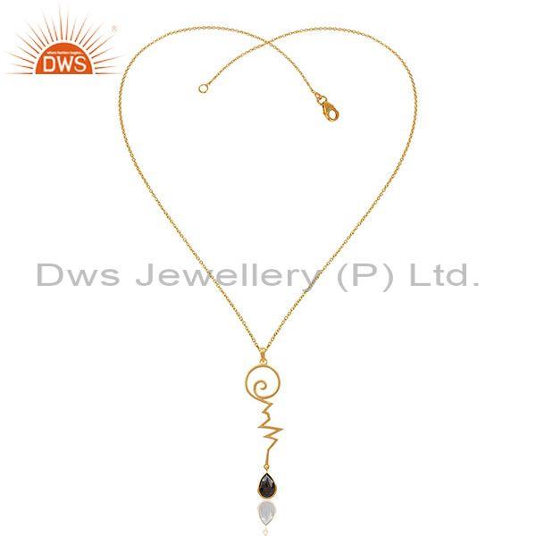 Hematite heartbeat gold plated designer silver wholesale pendent jewelry
