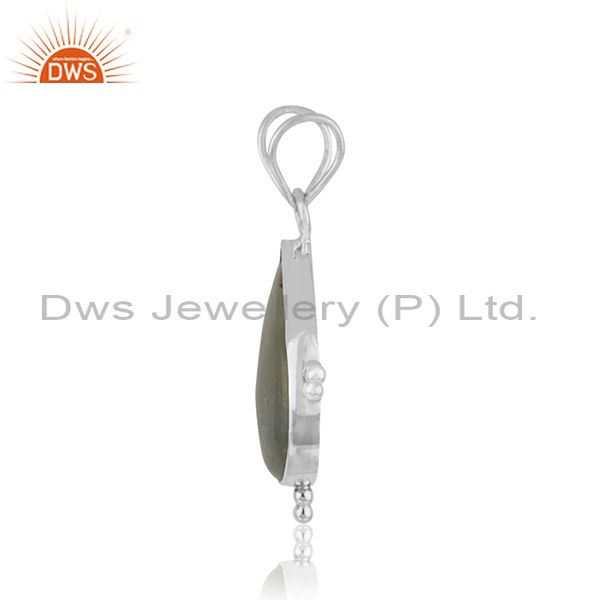 Exporter Wholesale Aquamarine Gemstone Oxidized Pendant Silver Jewelry