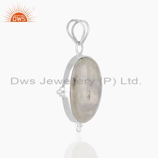 Exporter Rainbow Moonstone 925 Sterling Silver Customized Pendant Manufacturer from India
