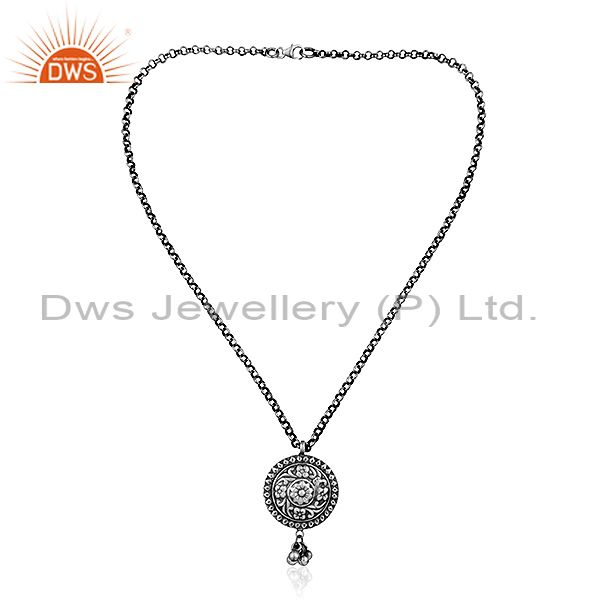 Exporter Indian Tribal Silver Oxidized Designer Chain Pendant Jewelry