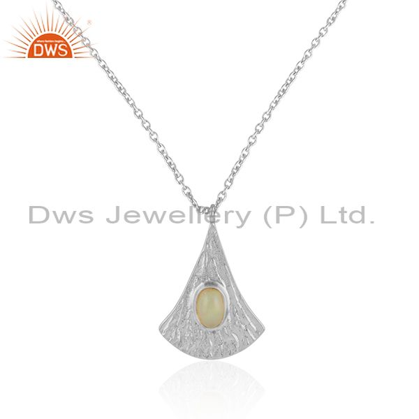 Supplier of Drop Design Texture Silver Ethiopian Opal Gemstone Chain Pendant