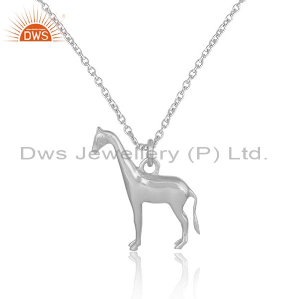 Designer giraffe charm sterling silver pendant