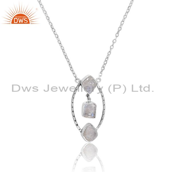Artistic Pendant And Chain In Moonstone Rough For Women