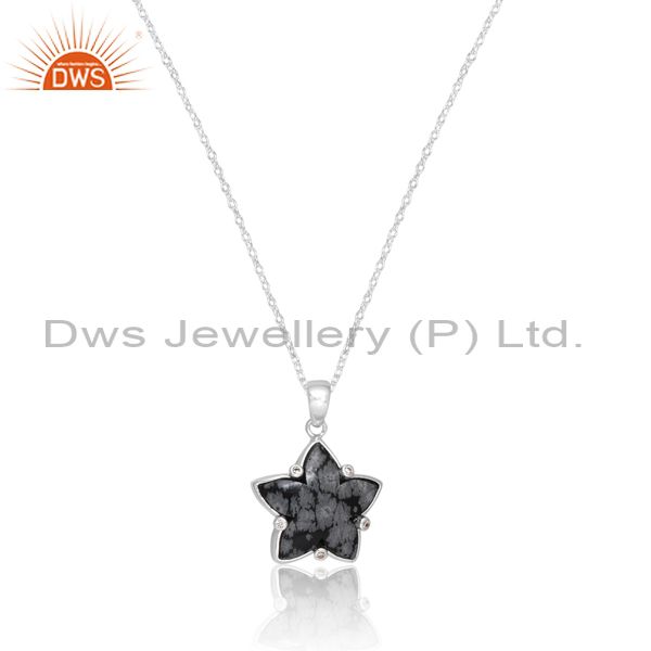 Artistic Pendant And Chain In Zirconia Rough For Women